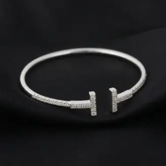 Tiffany T Pavé Sparkle Wire Bangle