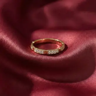 Cartier’s, Maillon Panthère Wedding Band, Half-paved, Gold Filled
