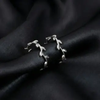Tiffany Olive Leaf Hoop Earrings —