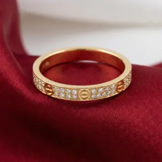 Cartier’s, LOVE Ring, Mini Model, Paved, Gold Filled