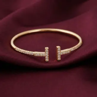 Tiffany T Pavé Sparkle Wire Bangle, Gold Filled