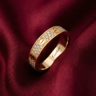 Cartier’s, LOVE ring, Small Model, Paved, Gold Filled