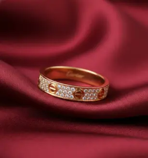 Cartier’s, LOVE Ring Pave Stone, Gold Filled