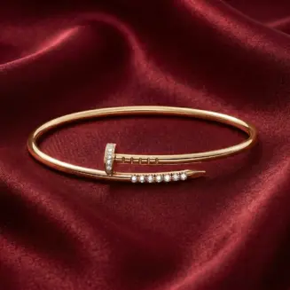 Cartier Juste un Clou bracelet, small model, reverse-set stones Gold Filled