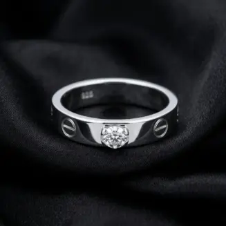 Cartier's, LOVE solitaire, brilliant-cut stone