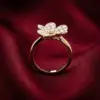 Van Cleef & Arpels, Frivole ring, 1 flower, paved stone Gold Filled
