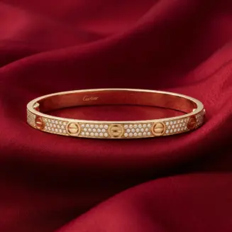 Cartier LOVE bracelet, medium model, paved Gold Filled
