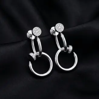 Cartier Juste un Clou earrings, double, diamonds