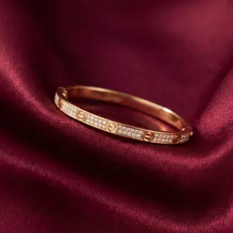 Cartier LOVE bracelet, small model, paved Gold Filled
