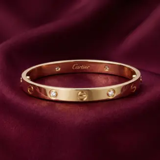 Cartier LOVE bracelet, classic model, 4 stones Gold Filled