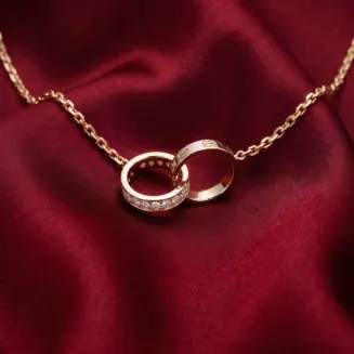 Cartier, LOVE half-paved Necklace Gold Filled