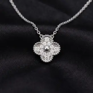 Van Cleef & Arpels, Vintage Alhambra with stones Necklace