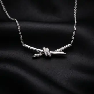 Tiffany Knot half-paved Necklace