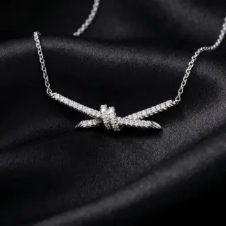 Tiffany Knot paved Necklace
